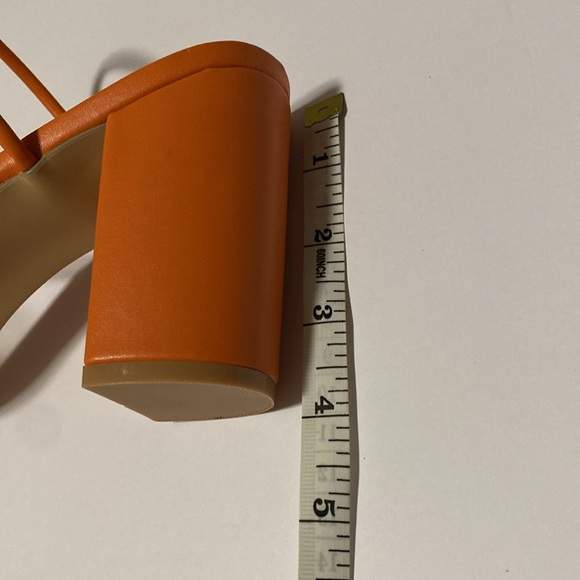 SHEIN Orange Block Heeled Strappy Sandal Size: 41 - Picture 4 of 6